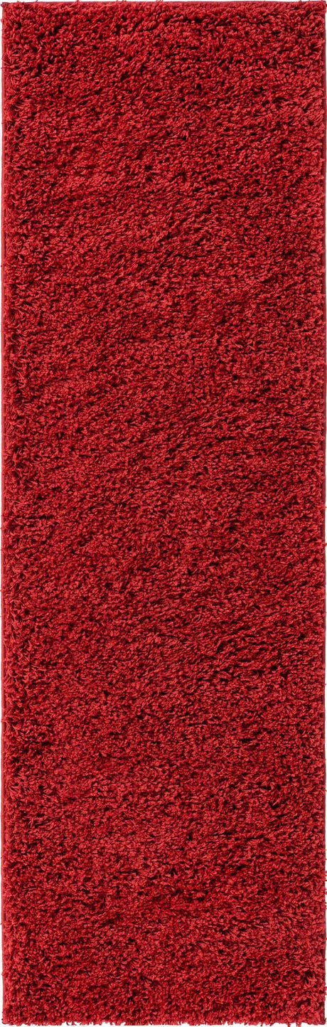 Cherry Red 2' 2 x 6' 7 Everyday Shag Runner Area Rug Thick Soft Touch Fluffy & Plush Shaggy Pile 100% Polypropylene With Cotton Backing Durable  Carpet for Sale at Rug Engine