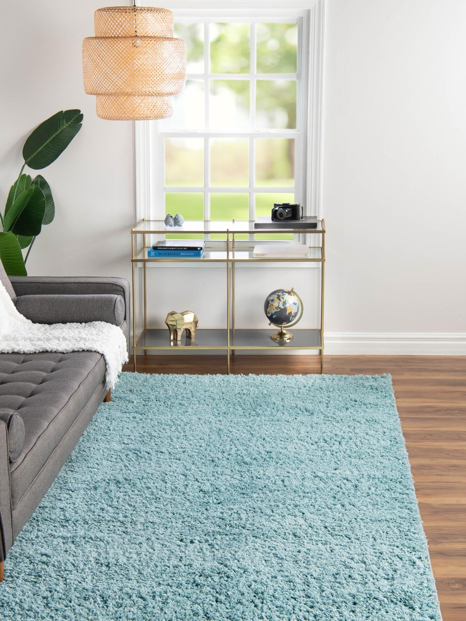 Turquoise 5' x 8' Everyday Shag Rectangle Area Rug Thick Soft Touch Fluffy & Plush Shaggy Pile 100% Polypropylene With Cotton Backing Durable  Carpet for Sale at Rug Engine