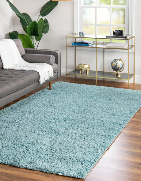 Turquoise 8' x 11' Everyday Shag Rectangle Area Rug Thick Soft Touch Fluffy & Plush Shaggy Pile 100% Polypropylene With Cotton Backing Durable  Carpet for Sale at Rug Engine