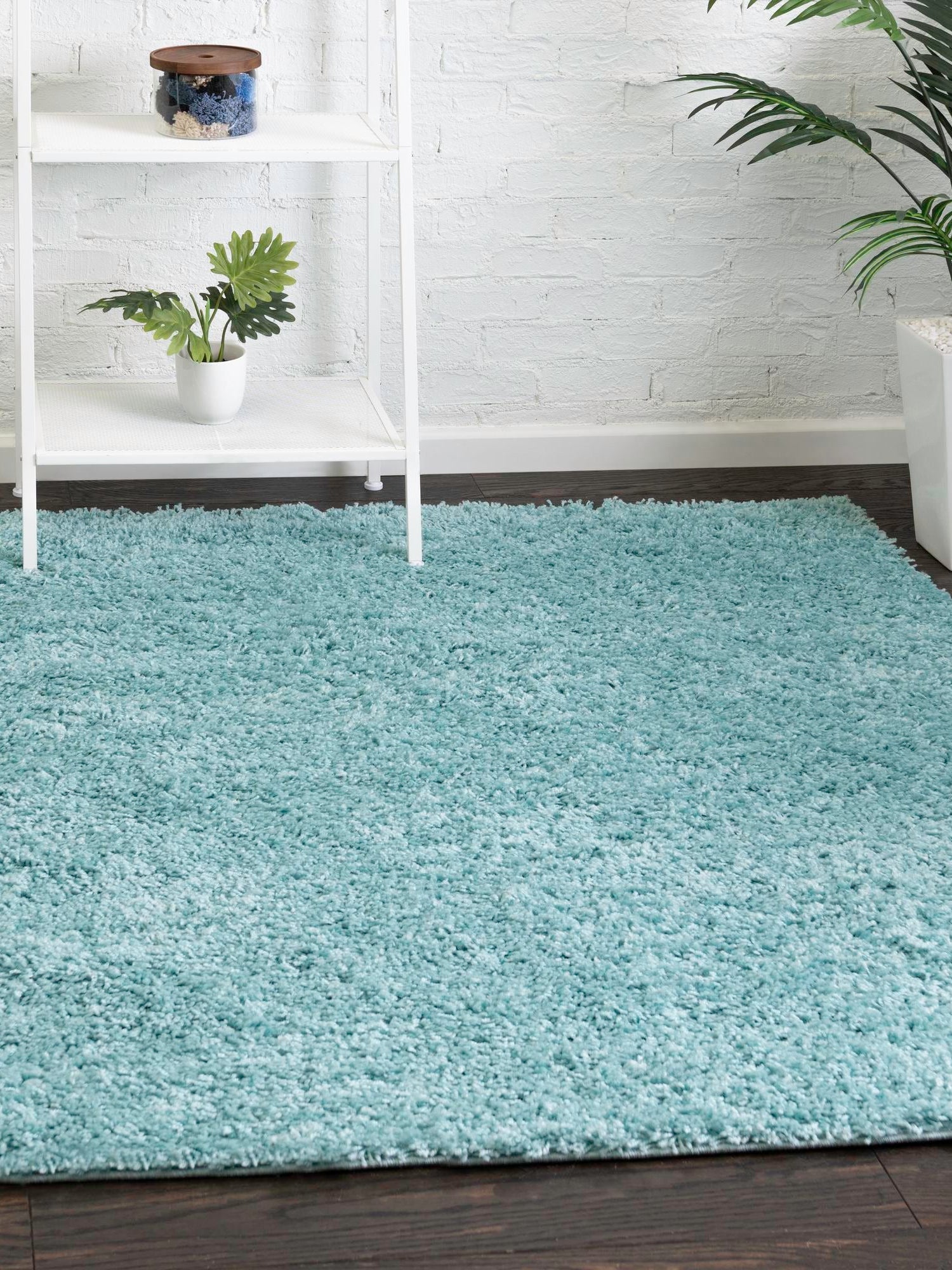 Turquoise 5' x 5' Everyday Shag Square Area Rug Thick Soft Touch Fluffy & Plush Shaggy Pile 100% Polypropylene With Cotton Backing Durable  Carpet for Sale at Rug Engine