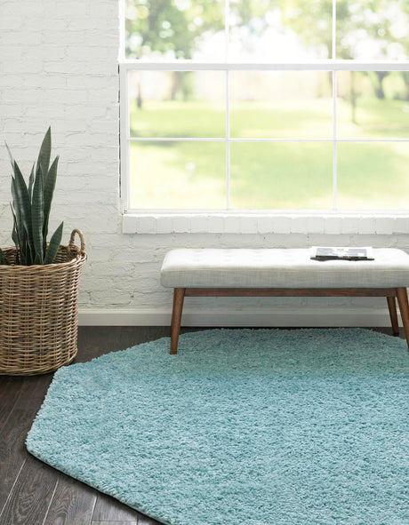 Turquoise 7' 10 x 7' 10 Everyday Shag Octagon Area Rug Thick Soft Touch Fluffy & Plush Shaggy Pile 100% Polypropylene With Cotton Backing Durable  Carpet for Sale at Rug Engine