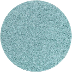Turquoise 7' x 7' Everyday Shag Round Area Rug Thick Soft Touch Fluffy & Plush Shaggy Pile 100% Polypropylene With Cotton Backing Durable  Carpet for Sale at Rug Engine