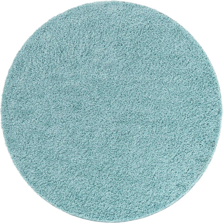 Turquoise 7' x 7' Everyday Shag Round Area Rug Thick Soft Touch Fluffy & Plush Shaggy Pile 100% Polypropylene With Cotton Backing Durable  Carpet for Sale at Rug Engine