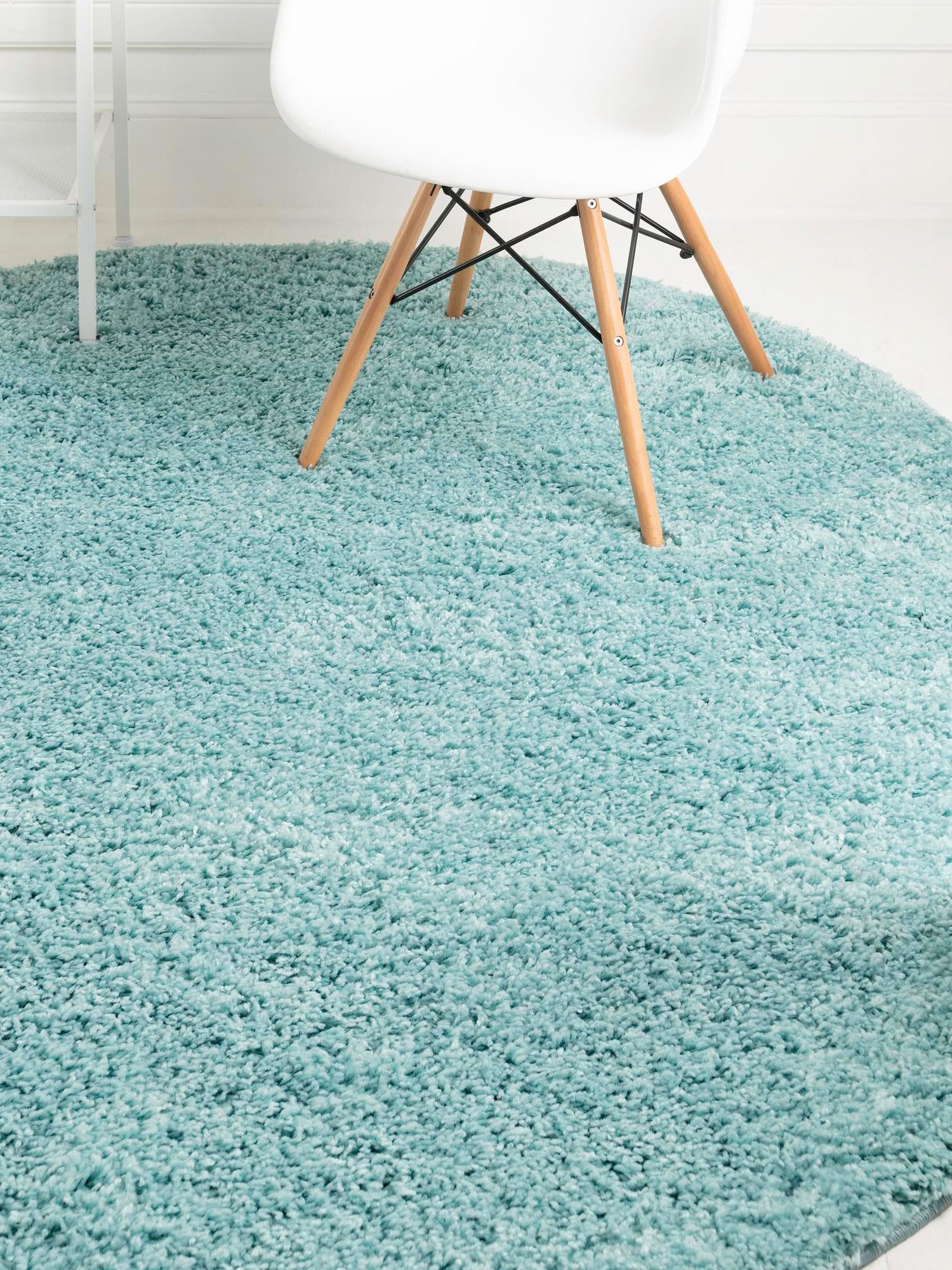 Turquoise 4' x 4' Everyday Shag Round Area Rug Thick Soft Touch Fluffy & Plush Shaggy Pile 100% Polypropylene With Cotton Backing Durable  Carpet for Sale at Rug Engine