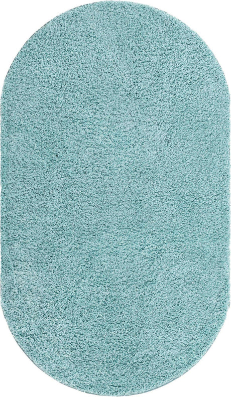 Turquoise 5' x 8' Everyday Shag Oval Area Rug Thick Soft Touch Fluffy & Plush Shaggy Pile 100% Polypropylene With Cotton Backing Durable  Carpet for Sale at Rug Engine