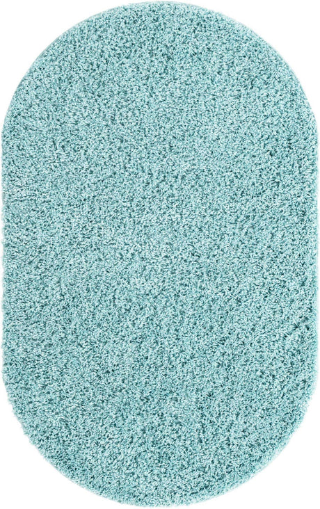 Turquoise 3' 3 x 5' 3 Everyday Shag Oval Area Rug Thick Soft Touch Fluffy & Plush Shaggy Pile 100% Polypropylene With Cotton Backing Durable  Carpet for Sale at Rug Engine