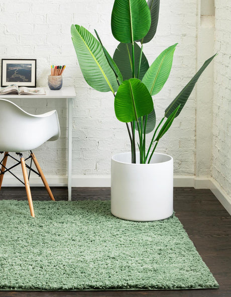 Green 7' 10 x 7' 10 Everyday Shag Square Area Rug Thick Soft Touch Fluffy & Plush Shaggy Pile 100% Polypropylene With Cotton Backing Durable  Carpet for Sale at Rug Engine