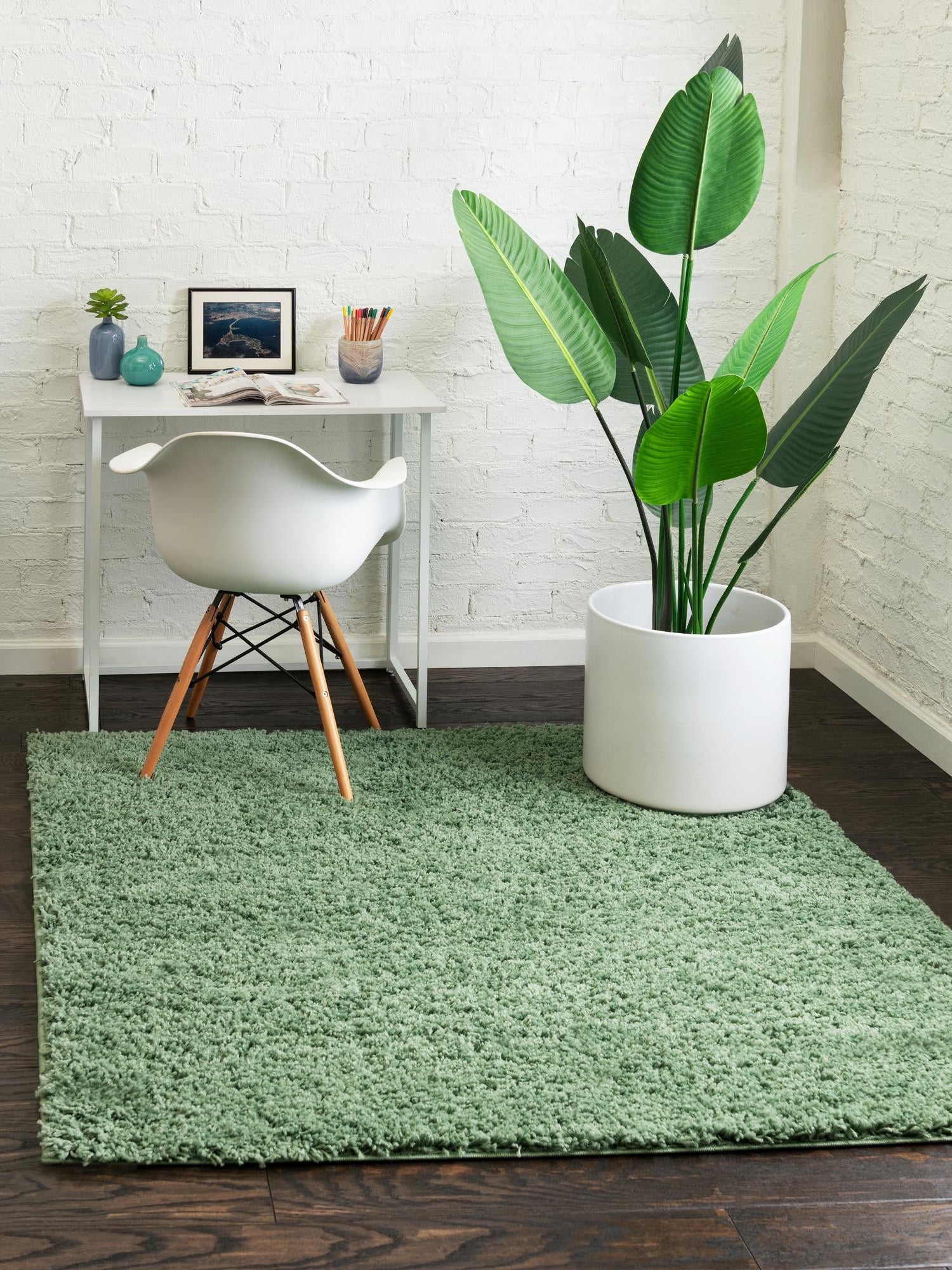 Green 3' 3 x 3' 3 Everyday Shag Square Area Rug Thick Soft Touch Fluffy & Plush Shaggy Pile 100% Polypropylene With Cotton Backing Durable  Carpet for Sale at Rug Engine