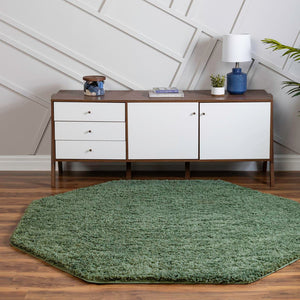 Green 7' 10 x 7' 10 Everyday Shag Octagon Area Rug Thick Soft Touch Fluffy & Plush Shaggy Pile 100% Polypropylene With Cotton Backing Durable  Carpet for Sale at Rug Engine