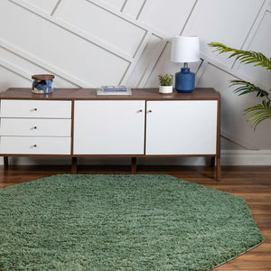 Green 7' 10 x 7' 10 Everyday Shag Octagon Area Rug Thick Soft Touch Fluffy & Plush Shaggy Pile 100% Polypropylene With Cotton Backing Durable  Carpet for Sale at Rug Engine
