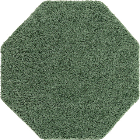 Green 6' x 6' Everyday Shag Octagon Area Rug Thick Soft Touch Fluffy & Plush Shaggy Pile 100% Polypropylene With Cotton Backing Durable  Carpet for Sale at Rug Engine