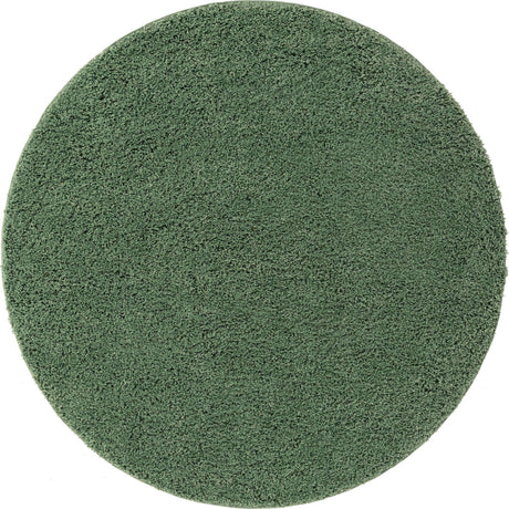Green 7' 10 x 7' 10 Everyday Shag Round Area Rug Thick Soft Touch Fluffy & Plush Shaggy Pile 100% Polypropylene With Cotton Backing Durable  Carpet for Sale at Rug Engine