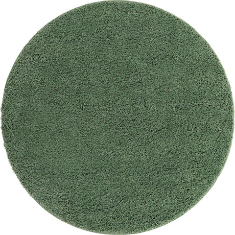 Green 7' x 7' Everyday Shag Round Area Rug Thick Soft Touch Fluffy & Plush Shaggy Pile 100% Polypropylene With Cotton Backing Durable  Carpet for Sale at Rug Engine