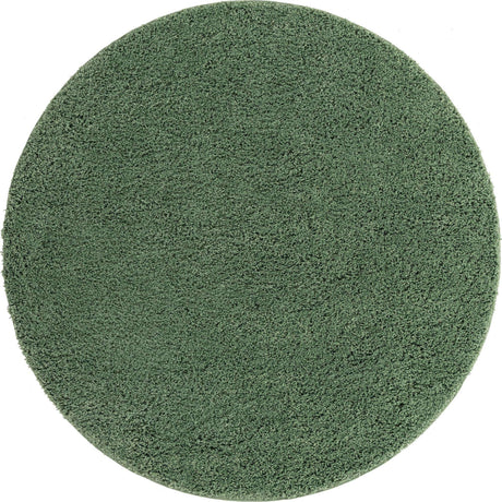 Green 5' x 5' Everyday Shag Round Area Rug Thick Soft Touch Fluffy & Plush Shaggy Pile 100% Polypropylene With Cotton Backing Durable  Carpet for Sale at Rug Engine