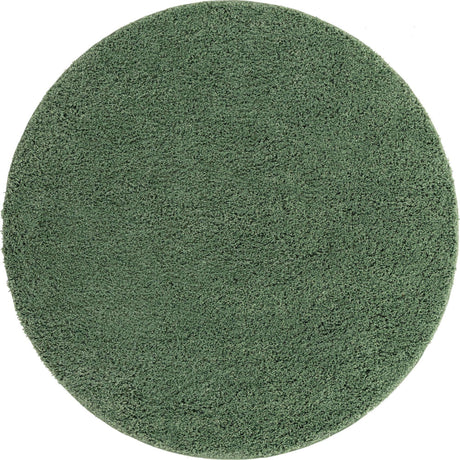 Green 4' x 4' Everyday Shag Round Area Rug Thick Soft Touch Fluffy & Plush Shaggy Pile 100% Polypropylene With Cotton Backing Durable  Carpet for Sale at Rug Engine