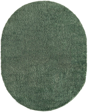 Green 8' x 10' Everyday Shag Oval Area Rug Thick Soft Touch Fluffy & Plush Shaggy Pile 100% Polypropylene With Cotton Backing Durable  Carpet for Sale at Rug Engine