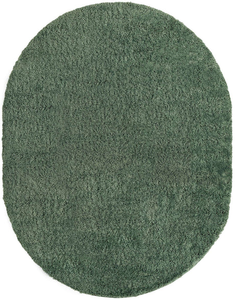Green 8' x 10' Everyday Shag Oval Area Rug Thick Soft Touch Fluffy & Plush Shaggy Pile 100% Polypropylene With Cotton Backing Durable  Carpet for Sale at Rug Engine