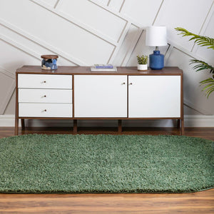 Green 3' 3 x 5' 3 Everyday Shag Oval Area Rug Thick Soft Touch Fluffy & Plush Shaggy Pile 100% Polypropylene With Cotton Backing Durable  Carpet for Sale at Rug Engine