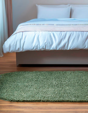 Green 3' 3 x 5' 3 Everyday Shag Oval Area Rug Thick Soft Touch Fluffy & Plush Shaggy Pile 100% Polypropylene With Cotton Backing Durable  Carpet for Sale at Rug Engine