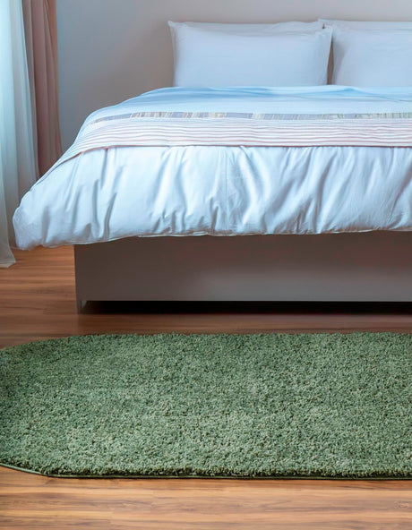 Green 3' 3 x 5' 3 Everyday Shag Oval Area Rug Thick Soft Touch Fluffy & Plush Shaggy Pile 100% Polypropylene With Cotton Backing Durable  Carpet for Sale at Rug Engine