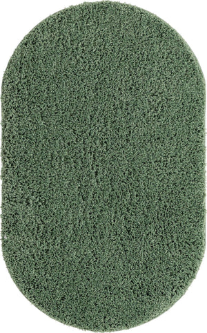 Green 3' 3 x 5' 3 Everyday Shag Oval Area Rug Thick Soft Touch Fluffy & Plush Shaggy Pile 100% Polypropylene With Cotton Backing Durable  Carpet for Sale at Rug Engine