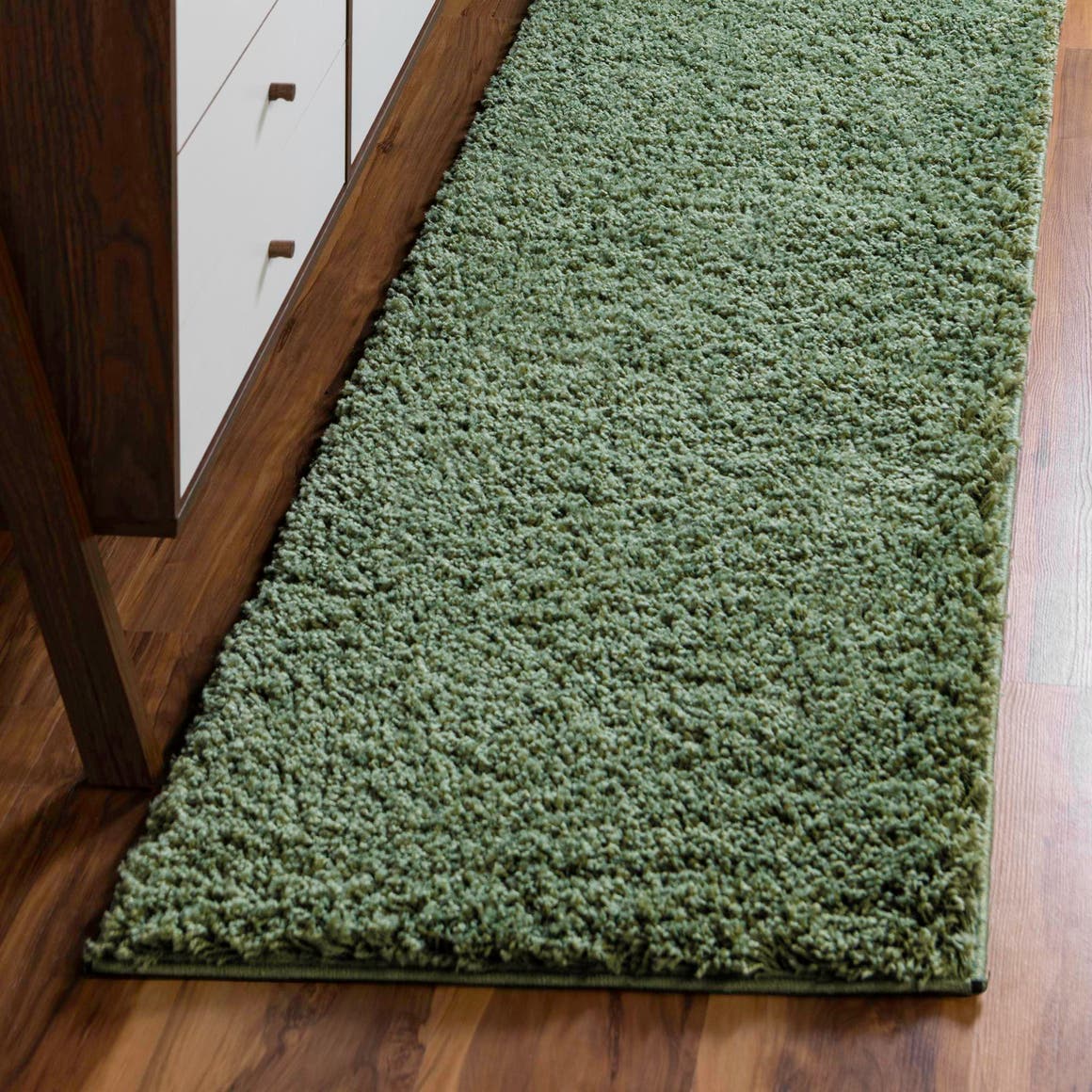 Green 2' 6 x 19' 8 Everyday Shag Runner Area Rug Thick Soft Touch Fluffy & Plush Shaggy Pile 100% Polypropylene With Cotton Backing Durable  Carpet for Sale at Rug Engine