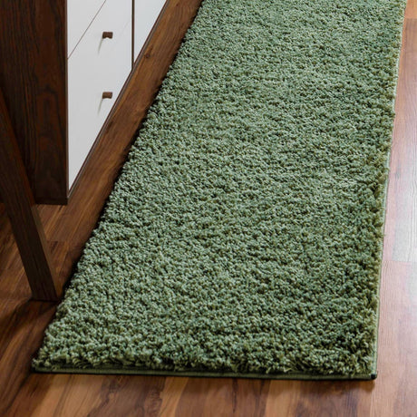 Green 2' 6 x 19' 8 Everyday Shag Runner Area Rug Thick Soft Touch Fluffy & Plush Shaggy Pile 100% Polypropylene With Cotton Backing Durable  Carpet for Sale at Rug Engine