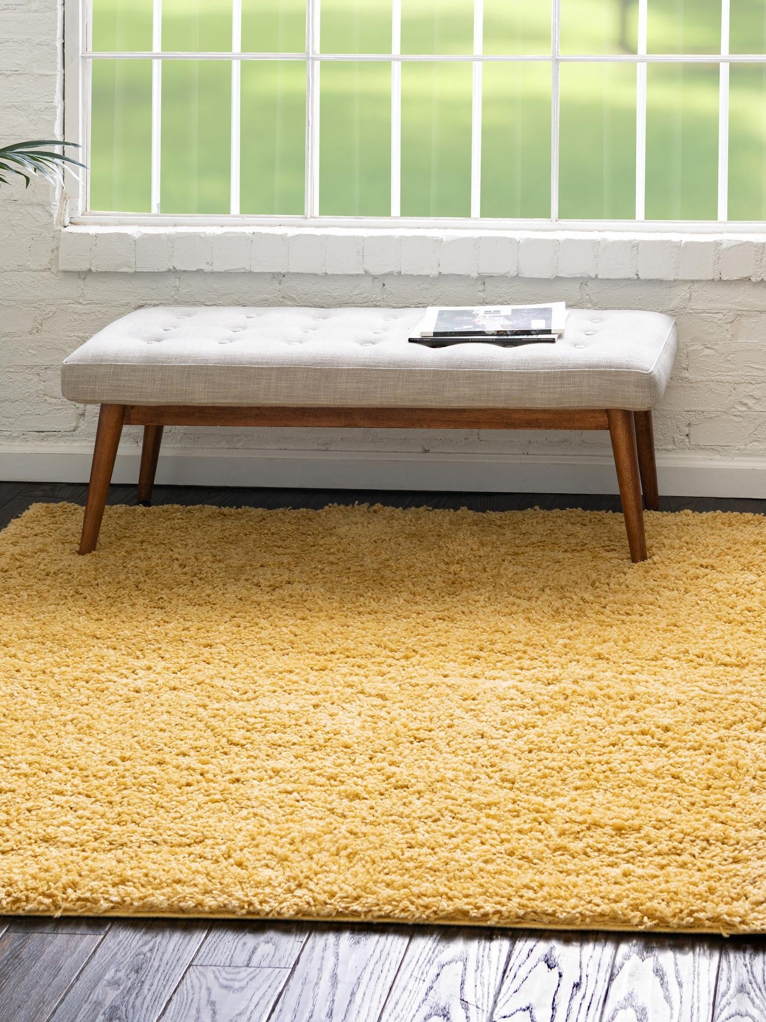 Yellow 5' x 5' Everyday Shag Square Area Rug Thick Soft Touch Fluffy & Plush Shaggy Pile 100% Polypropylene With Cotton Backing Durable  Carpet for Sale at Rug Engine