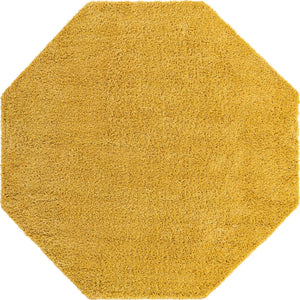 Yellow 7' 10 x 7' 10 Everyday Shag Octagon Area Rug Thick Soft Touch Fluffy & Plush Shaggy Pile 100% Polypropylene With Cotton Backing Durable  Carpet for Sale at Rug Engine