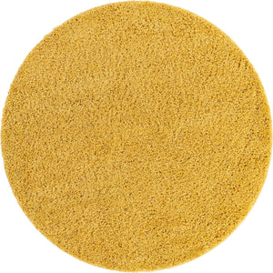 Yellow 7' 10 x 7' 10 Everyday Shag Round Area Rug Thick Soft Touch Fluffy & Plush Shaggy Pile 100% Polypropylene With Cotton Backing Durable  Carpet for Sale at Rug Engine