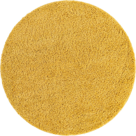 Yellow 7' 10 x 7' 10 Everyday Shag Round Area Rug Thick Soft Touch Fluffy & Plush Shaggy Pile 100% Polypropylene With Cotton Backing Durable  Carpet for Sale at Rug Engine
