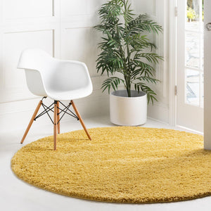 Yellow 5' x 5' Everyday Shag Round Area Rug Thick Soft Touch Fluffy & Plush Shaggy Pile 100% Polypropylene With Cotton Backing Durable  Carpet for Sale at Rug Engine
