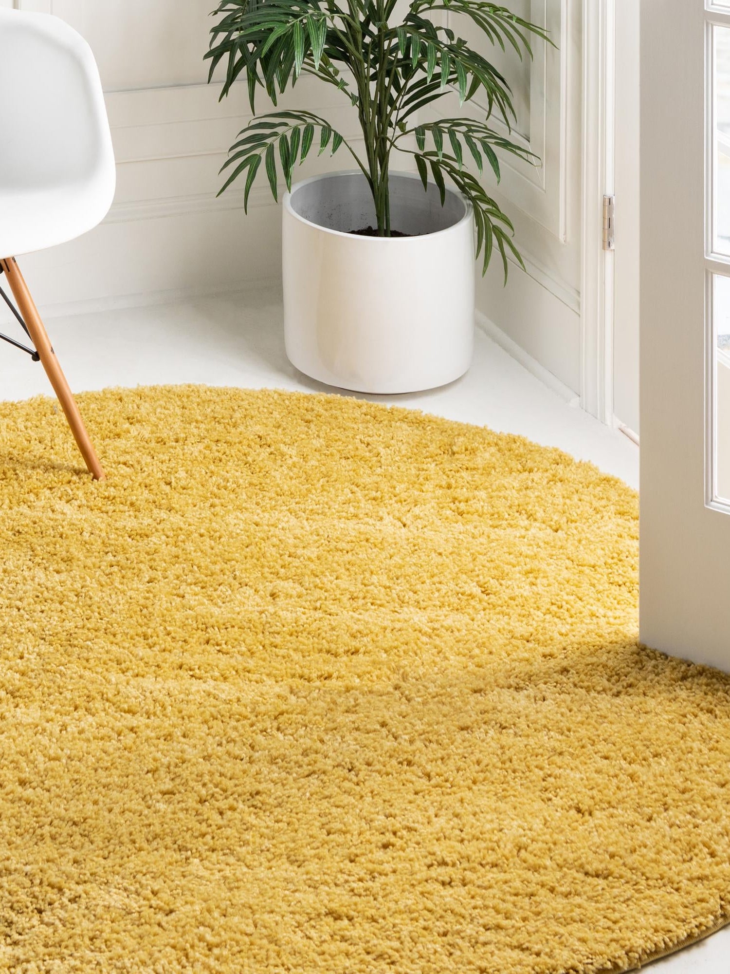 Yellow 10' 2 x 10' 2 Everyday Shag Round Area Rug Thick Soft Touch Fluffy & Plush Shaggy Pile 100% Polypropylene With Cotton Backing Durable  Carpet for Sale at Rug Engine
