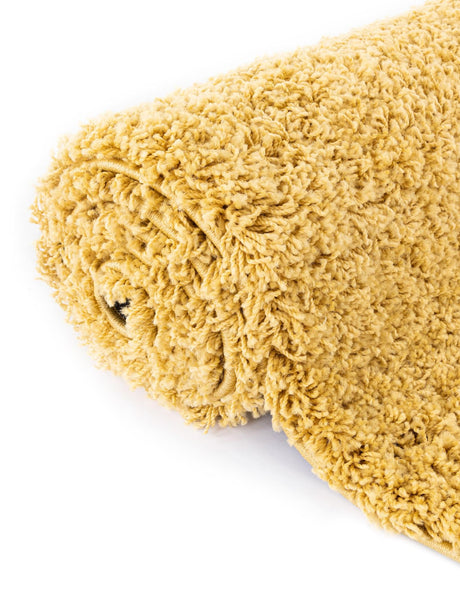 Yellow 12' 4 x 12' 4 Everyday Shag Round Area Rug Thick Soft Touch Fluffy & Plush Shaggy Pile 100% Polypropylene With Cotton Backing Durable  Carpet for Sale at Rug Engine