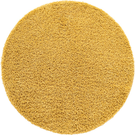 Yellow 5' x 5' Everyday Shag Round Area Rug Thick Soft Touch Fluffy & Plush Shaggy Pile 100% Polypropylene With Cotton Backing Durable  Carpet for Sale at Rug Engine