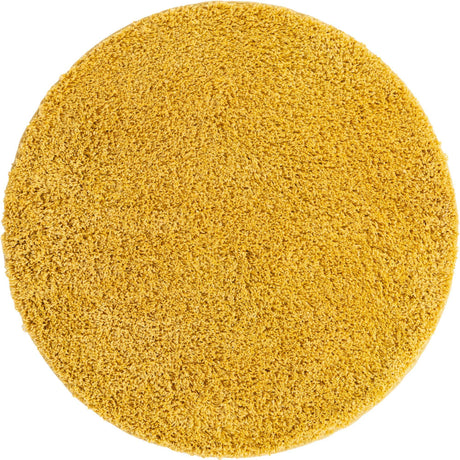 Yellow 4' x 4' Everyday Shag Round Area Rug Thick Soft Touch Fluffy & Plush Shaggy Pile 100% Polypropylene With Cotton Backing Durable  Carpet for Sale at Rug Engine