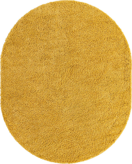 Yellow 8' x 10' Everyday Shag Oval Area Rug Thick Soft Touch Fluffy & Plush Shaggy Pile 100% Polypropylene With Cotton Backing Durable  Carpet for Sale at Rug Engine