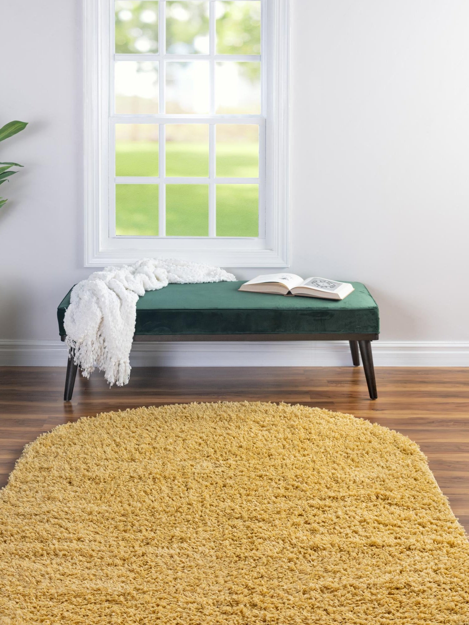 Yellow 5' x 8' Everyday Shag Oval Area Rug Thick Soft Touch Fluffy & Plush Shaggy Pile 100% Polypropylene With Cotton Backing Durable  Carpet for Sale at Rug Engine