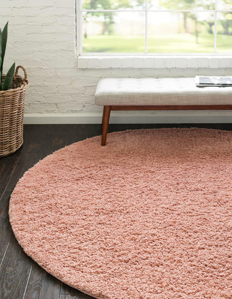 Rose Pink 3' 3 x 3' 3 Everyday Shag Round Area Rug Thick Soft Touch Fluffy & Plush Shaggy Pile 100% Polypropylene With Cotton Backing Durable  Carpet for Sale at Rug Engine