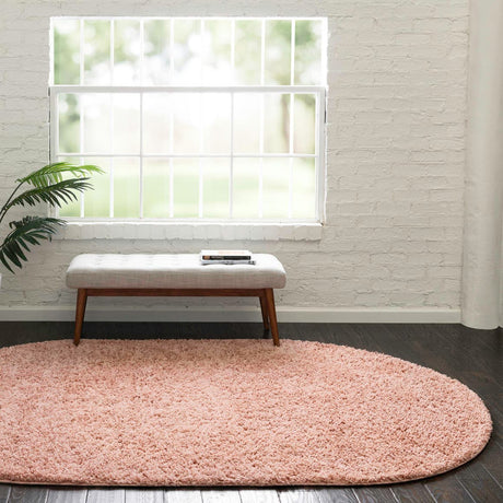 Rose Pink 3' 3 x 5' 3 Everyday Shag Oval Area Rug Thick Soft Touch Fluffy & Plush Shaggy Pile 100% Polypropylene With Cotton Backing Durable  Carpet for Sale at Rug Engine