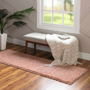Rose Pink 2' 2 x 6' 7 Everyday Shag Runner Area Rug Thick Soft Touch Fluffy & Plush Shaggy Pile 100% Polypropylene With Cotton Backing Durable  Carpet for Sale at Rug Engine