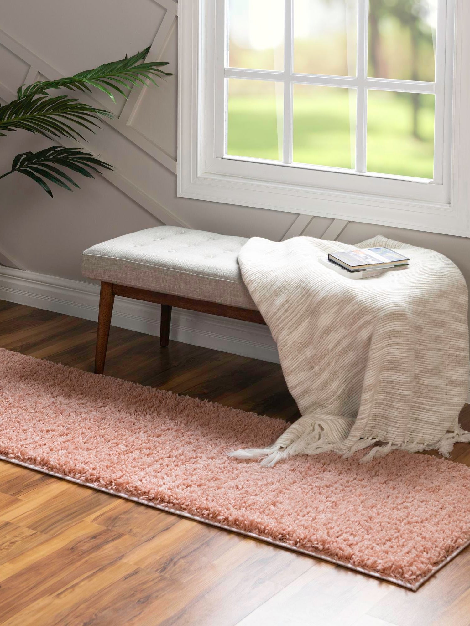 Rose Pink 2' 6 x 19' 8 Everyday Shag Runner Area Rug Thick Soft Touch Fluffy & Plush Shaggy Pile 100% Polypropylene With Cotton Backing Durable  Carpet for Sale at Rug Engine