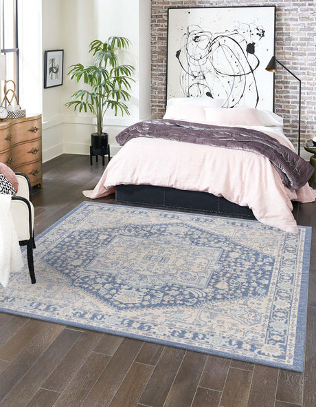 French Blue 8' x 8' Whitney Square Area Rug
