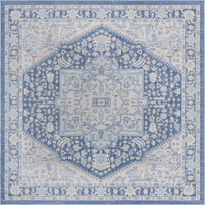 French Blue 8' x 8' Whitney Square Area Rug
