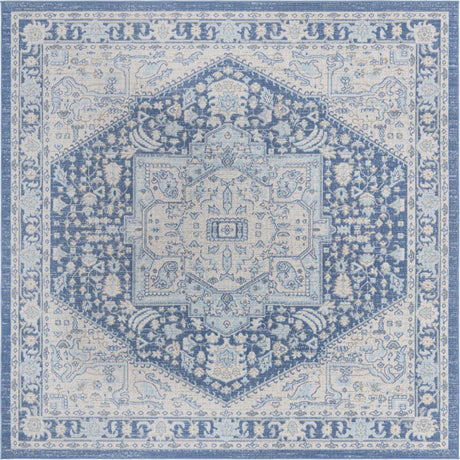 French Blue 8' x 8' Whitney Square Area Rug