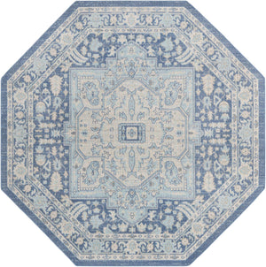 French Blue 7' x 7' Whitney Octagon Area Rug