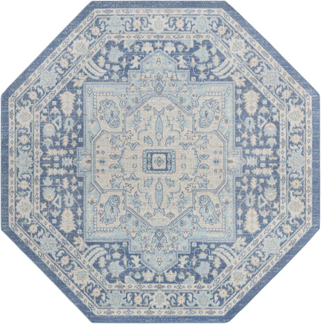 French Blue 7' x 7' Whitney Octagon Area Rug