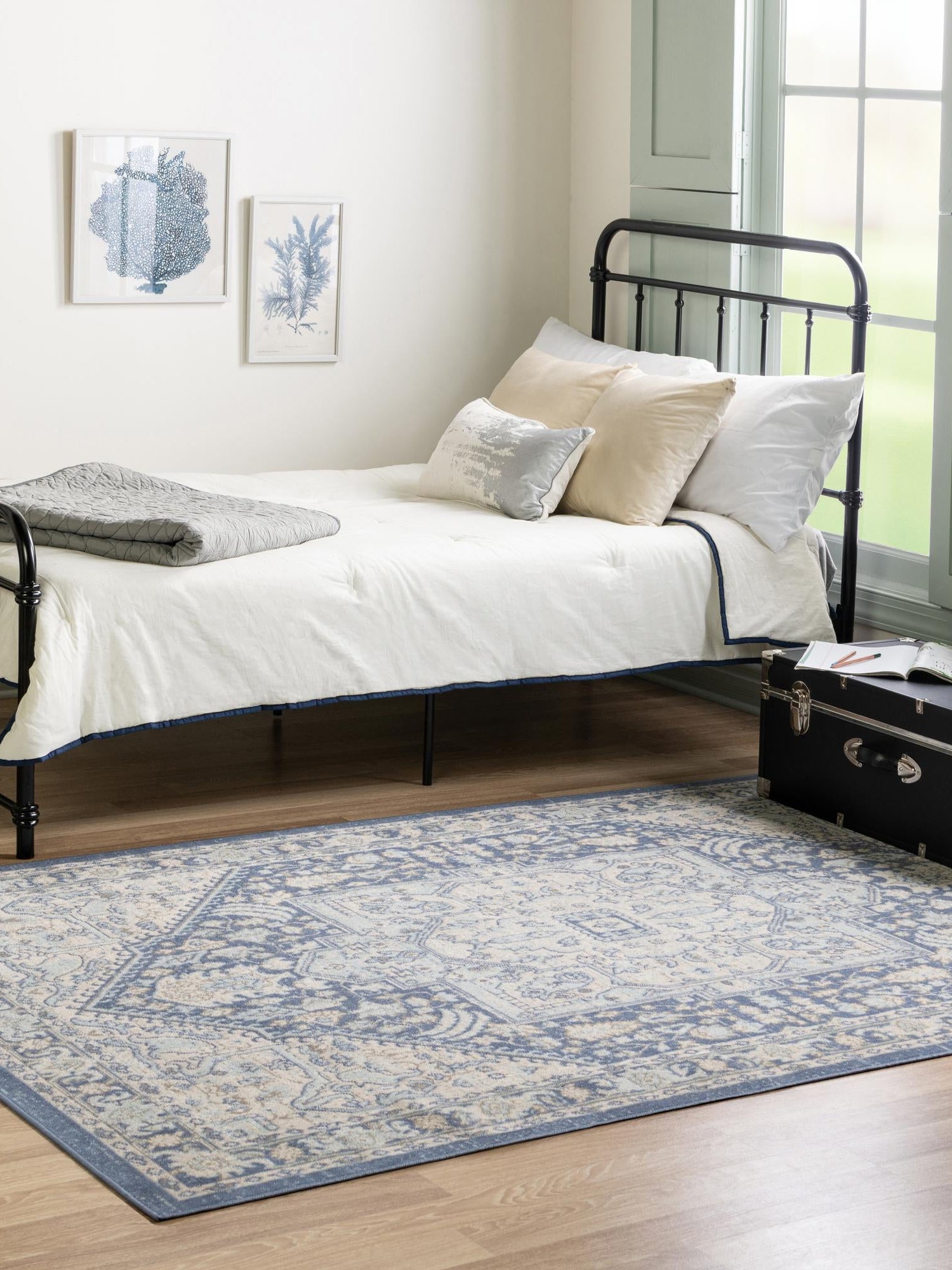 French Blue 9' x 12' Whitney Rectangle Area Rug