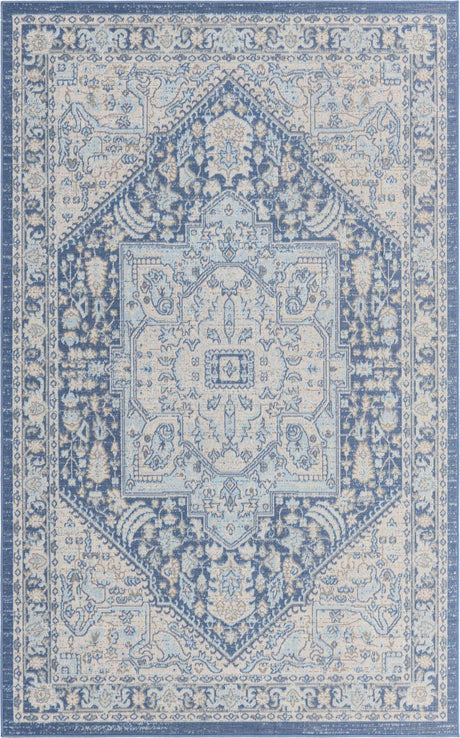 French Blue 5' 3 x 8' Whitney Rectangle Area Rug