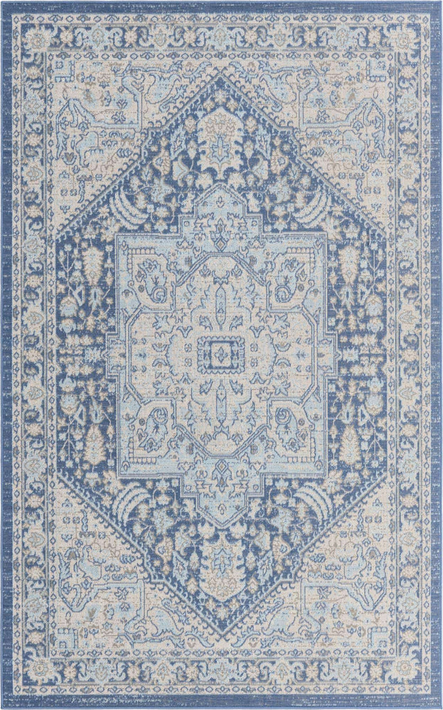 French Blue 5' 3 x 8' Whitney Rectangle Area Rug